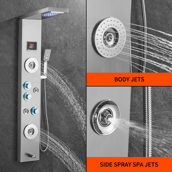 Androme 55.12'' Shower Panel with Adjustable Shower Head & Reviews